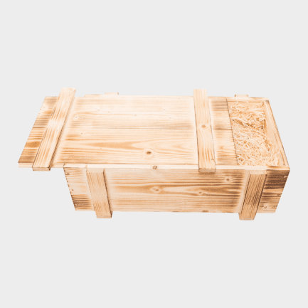 Holzkiste geflammt für 2 Flaschen
