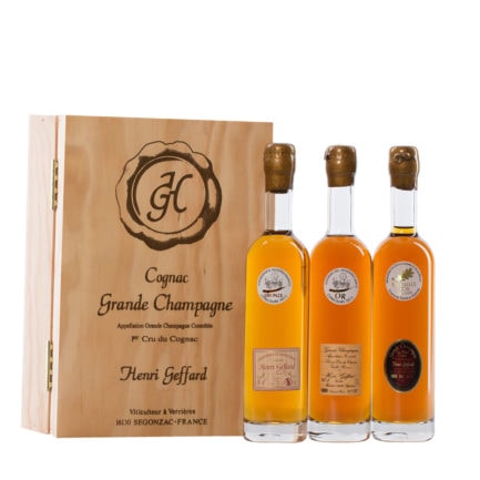 wein-phantasien • Geffard • Cognac • Probier-Holzkasten • 3 X 200 Ml