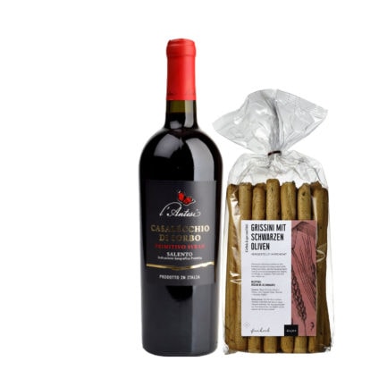 Italienisches Geschenk-Set Primitivo trifft Grissini